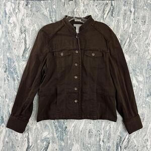 Jones New York Sport Utility Brown Button-Up Jacket (L)